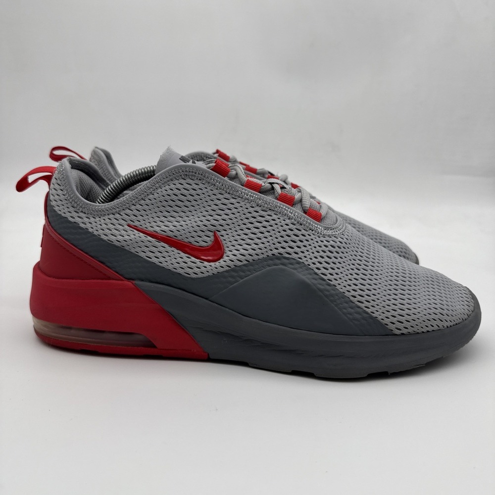 Men's Nike Air Max Motion 2 US Size 11.5 Wolf Gray & Red CI7589-001 Sneakers